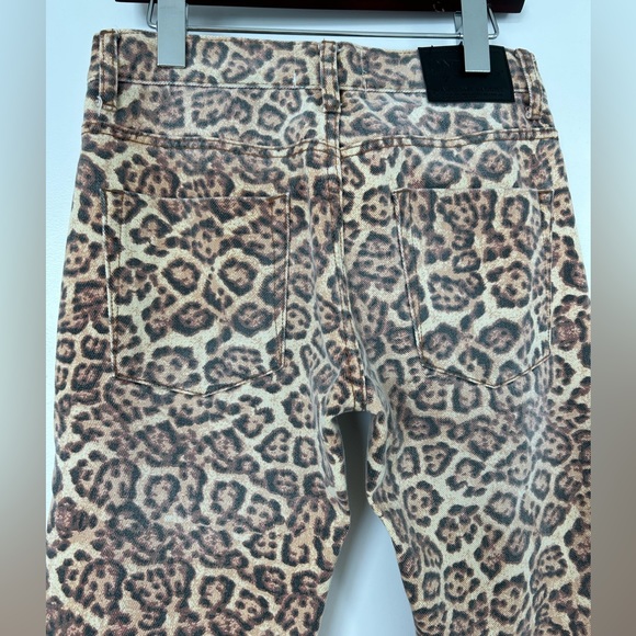 Free People Cropped Distressed Leopard Print Jeans - Picture 6 of 7